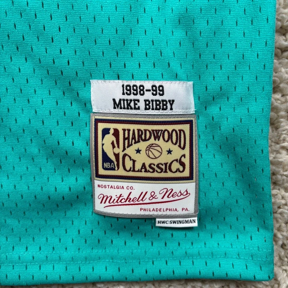 Mitchell & Ness Mike Bibby Vancouver Grizzlies #10 Jersey Kids L Teal NWT